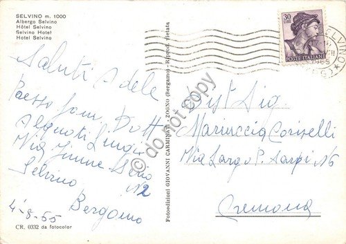 Cartolina - Postcard - Selvino Albergo Selvino 1965 | Immagine Gallery 2