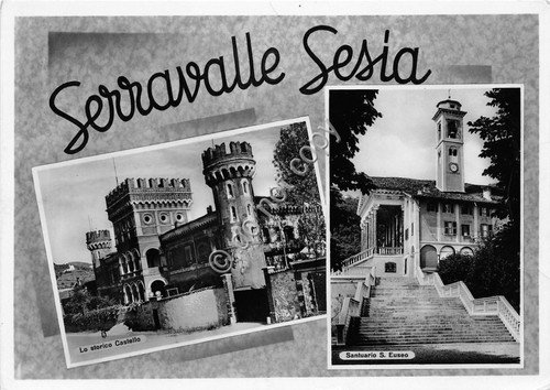 Cartolina - Postcard - Serravalle Sesia - Vedutine - 1956 | Immagine principale