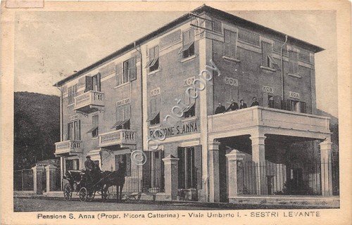Cartolina - Postcard - Sestri Levante Pensione S.Anna Viale Umberto …