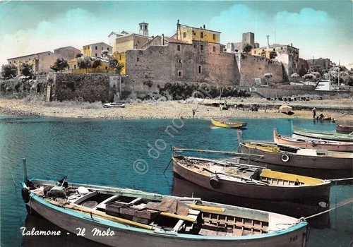 Cartolina - Postcard - Talamone - molo - barche - …