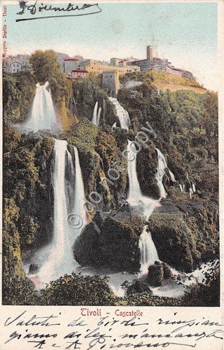 Cartolina - Postcard - Tivoli cascatelle 1908