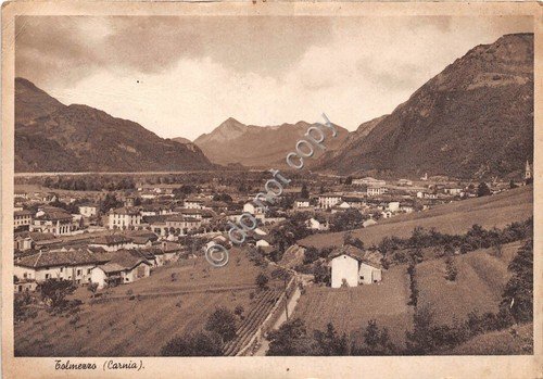 Cartolina - Postcard - Tolmezzo Carnia panorama 1940 VG | Immagine principale