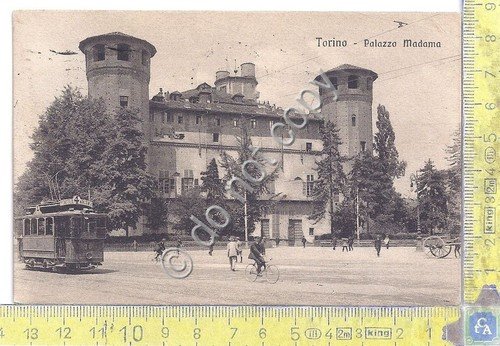 Cartolina - Postcard - Torino - Piazza Madama - animata …