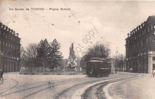 Cartolina - Postcard - Torino - Piazza Statuto - Tram …