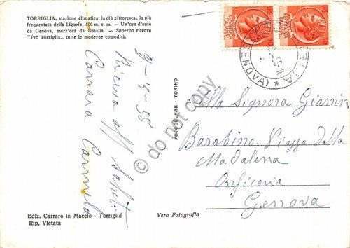 Cartolina - Postcard - Torriglia Panorama 1955
