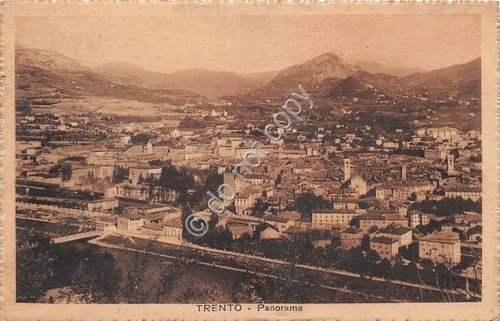 Cartolina - Postcard - Trento panorama 1924