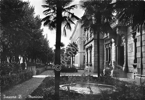 Cartolina - Postcard - Trescore Balneare - Municipio - 1955 | Immagine principale