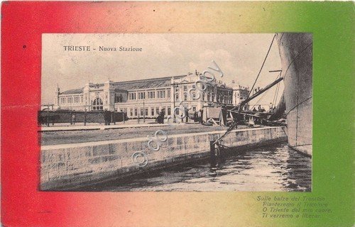 Cartolina - Postcard - Trieste - Nuova Stazione - Poesia …