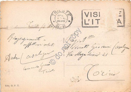 Cartolina - Postcard - Trieste Monumento ai Caduti anni '30 …