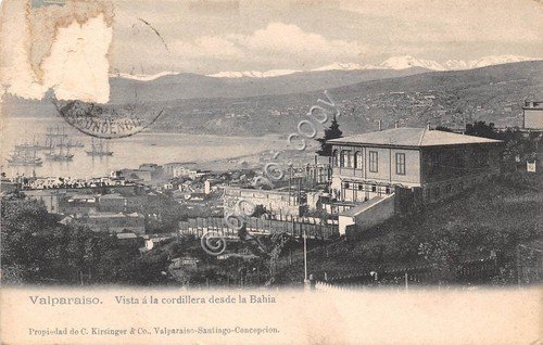 Cartolina - Postcard - Valparaiso vista a la cordillera desde … | Immagine principale