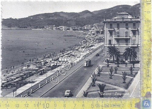 Cartolina - Postcard - Varazze - Lungomare - 1954 | Immagine principale