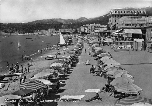 Cartolina - Postcard - Varazze - spiaggia - anni '60 | Immagine principale