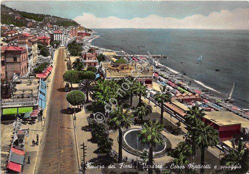 Cartolina - Postcard - Varazze Corso Matteotti e spiaggia 1954 … | Immagine principale