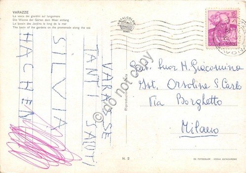 Cartolina - Postcard - Varazze Vasca dei giardini sul lungomare … | Immagine Gallery 2