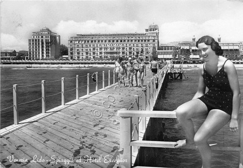 Cartolina - Postcard - Venezia Lido - Spiaggia Excelsior - …