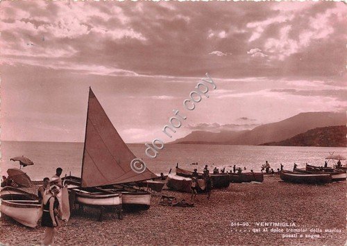 Cartolina - Postcard - Ventimiglia - Spiaggia con barche - … | Immagine principale