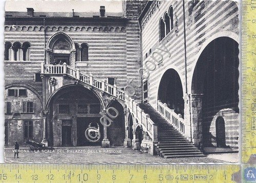 Cartolina - Postcard - Verona - Scala del Palazzo della …