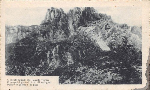 Cartolina - Postcard - Vetta di montagna - poesia - …