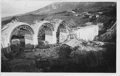 Cartolina - Postcard - Viadotto - operai all'opera - anni …