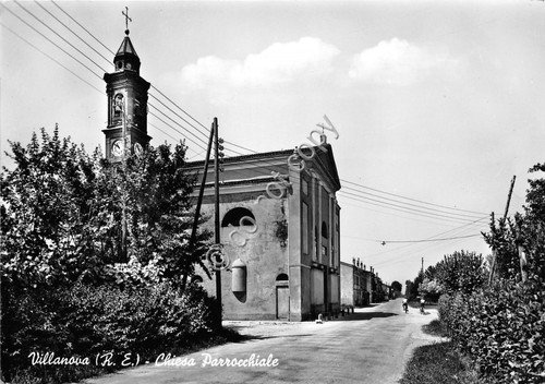Cartolina - Postcard - Villanova -Chiesa Parrocchiale - animata - …