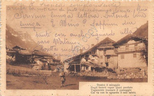 Cartolina - Postcard - Vista paese montagna - animata - …