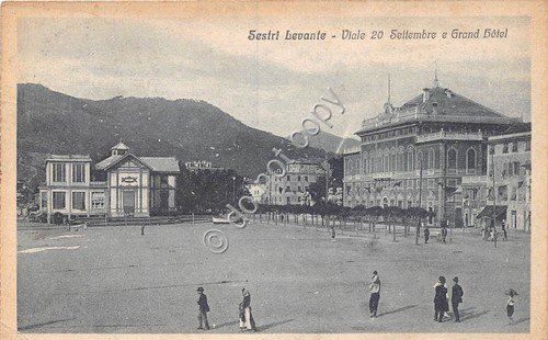 Cartolina - Postcard- Sestri Levante Viale 20 Settembre Grand Hotel …