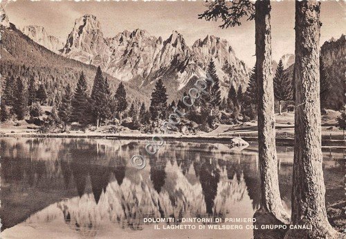 Cartolina - Primiero Dintorni Dolomiti Laghetto di Welsberg 1957 (Trento) | Immagine principale