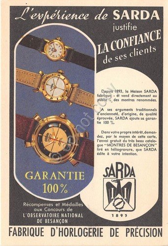 Cartolina - Pubblicitaria - Fabbrica Orologi - Sarda - Besancon | Immagine principale