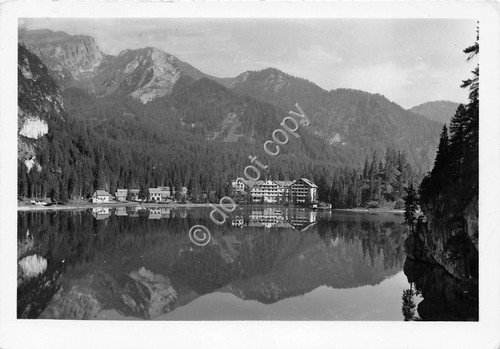 Cartolina - Pusteria Hotel Lago di Braies 1956