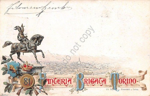 Cartolina - Reggimentale - 81° Fanteria Brigata Torino - VG