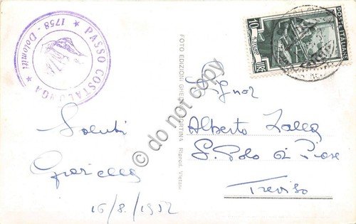 Cartolina - Rifugio Gardeccia Catinaccio Vajolet 1952 (Trento) | Immagine Gallery 2