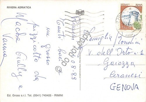 Cartolina - Riviera Adriatica panorama mare Baci 1989 (Forl?) | Immagine Gallery 2