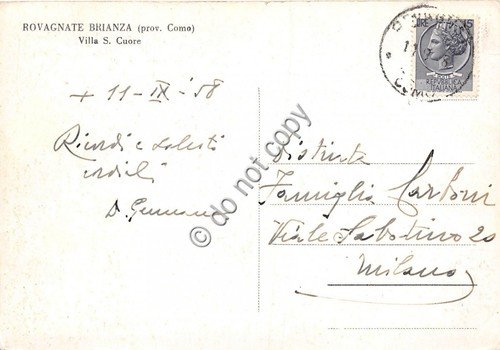 Cartolina - Rovagnate Brianza Villa S. Cuore 1958 | Immagine Gallery 2