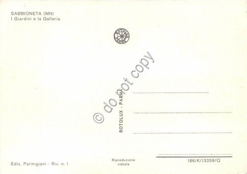 Cartolina - Sabbioneta Giardini e Galleria | Immagine Gallery 2