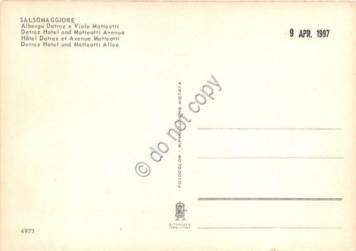Cartolina - Salsomaggiore Albergo Detraz Viale Matteotti