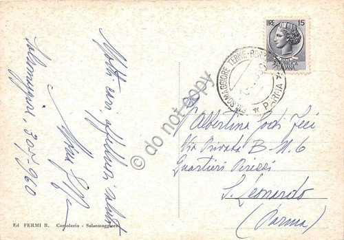 Cartolina - Salsomaggiore Terme Laghetto 1960 (Parma)