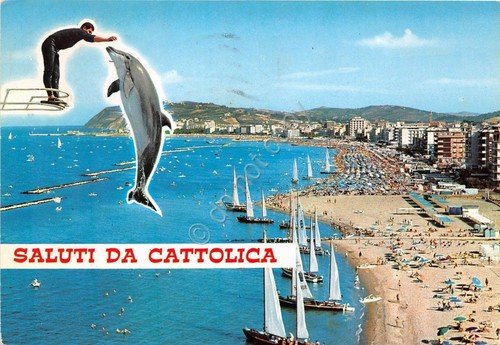 Cartolina - Saluti da - Cattolica - Vedutine - Delfino … | Immagine principale