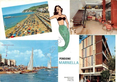 Cartolina - Saluti da - Gabicce Mare - Pensione Marinella …