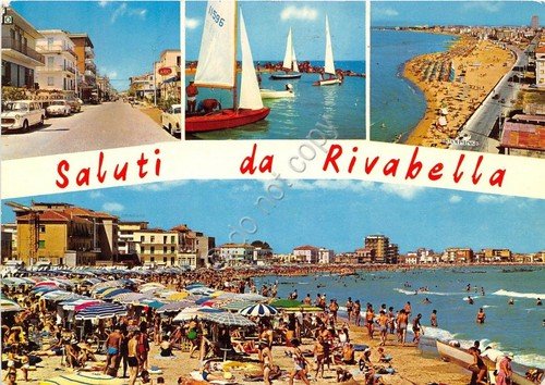 Cartolina - Saluti da - Rivabella - Vedutine - 1969 | Immagine principale