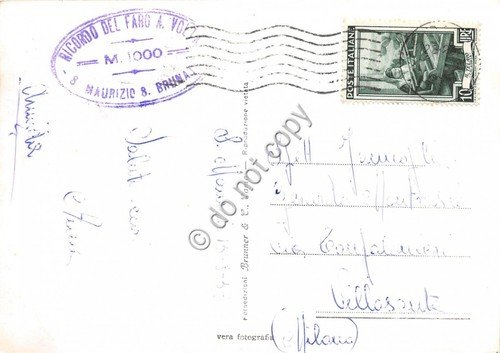 Cartolina - San Maurizio sopra Brunate il Faro 1953 | Immagine Gallery 2