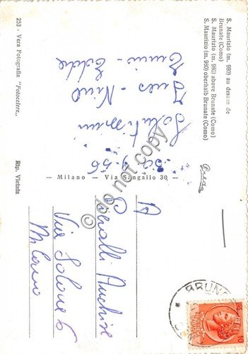 Cartolina - San Maurizio sopra Brunate panorama 1956