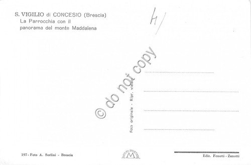 Cartolina - San Vigilio di Concesio Parrocchia con Monte Maddalena