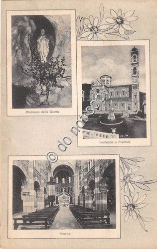 Cartolina - Selvaggio Giaveno Santuario N.S. di Lourdes vedutine 1937