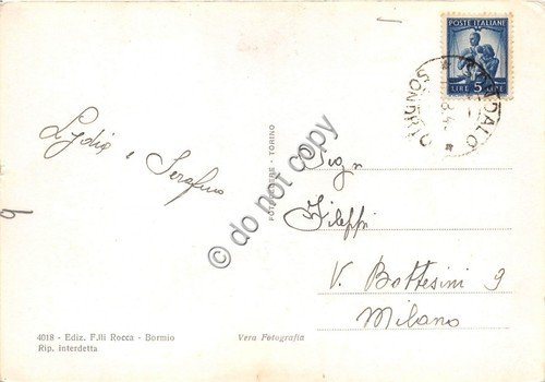 Cartolina - Sondalo Strada dei Sanatori anni '40