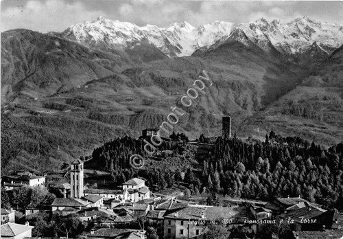 Cartolina - Teglio Panorama e Torre