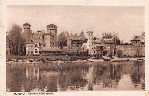 Cartolina - Torino - Castello Medioevale - 1936 - DTC …