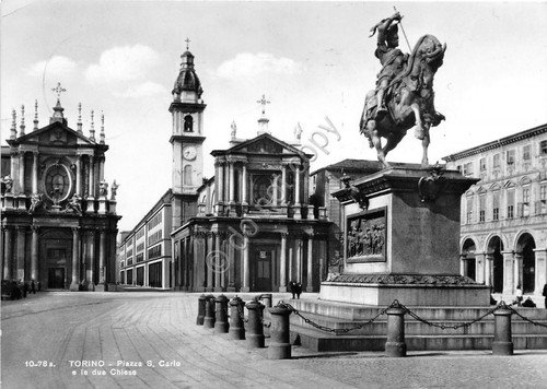 Cartolina - Torino - Piazza S. Carlo - timbro filatelico … | Immagine principale