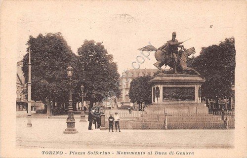 Cartolina - Torino - Piazza Solferino - Animata - 1924