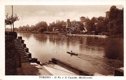 Cartolina - Torino - Po - Castello Medioevale - 1941 …