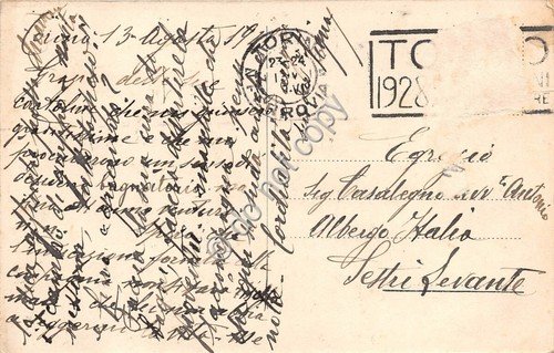 Cartolina - Torino Castello e Villaggio Medioevale 1928
